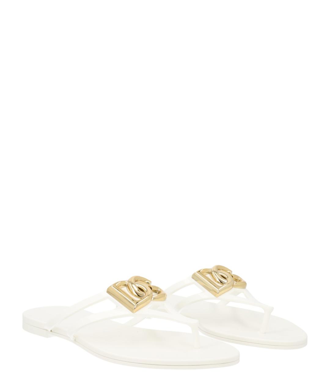 DOLCE&GABBANA Белые шлепанцы, фото 2
