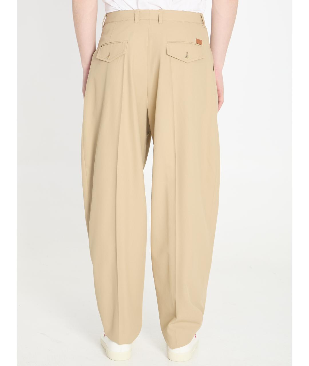 CELINE Бежевые хлопковые повседневные брюки, фото 4