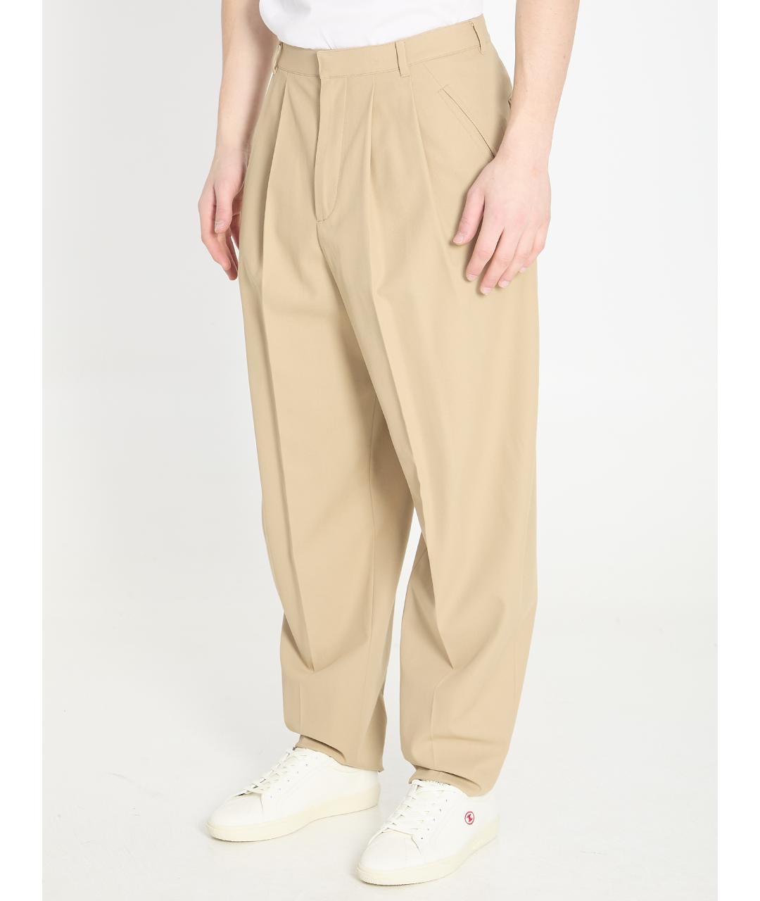 CELINE Бежевые хлопковые повседневные брюки, фото 2