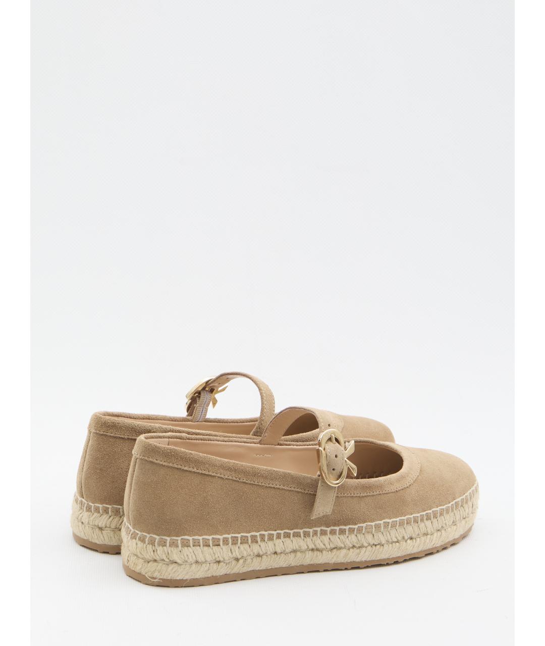 GIANVITO ROSSI Бежевые замшевые балетки, фото 3