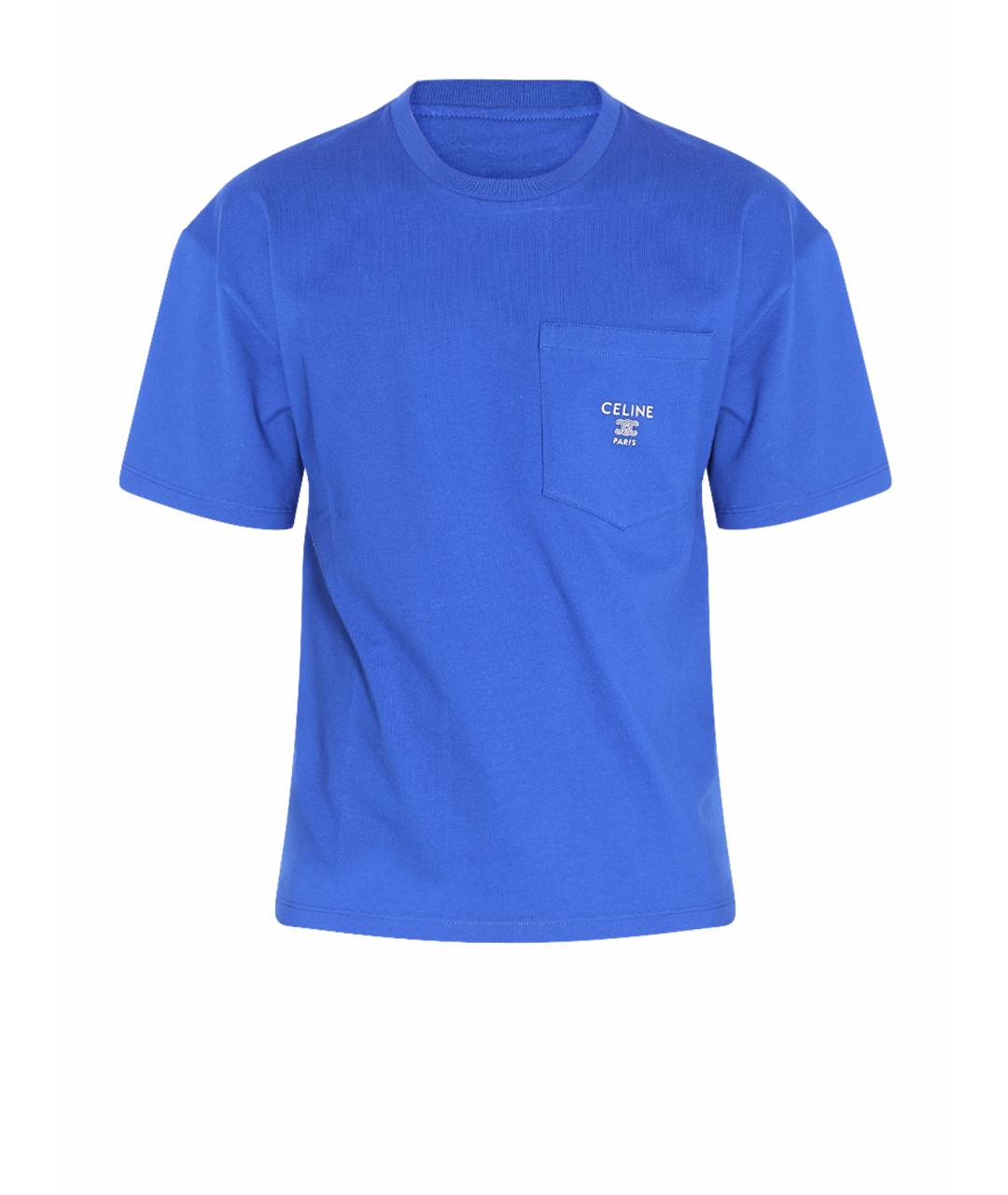 CELINE Синяя хлопковая футболка, фото 1