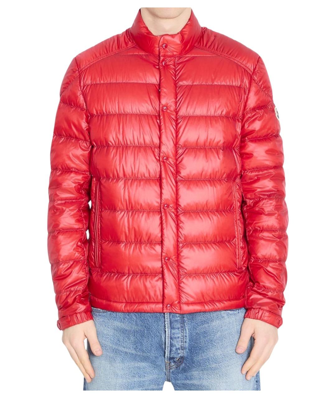 MONCLER Красная полиамидовая куртка, фото 1