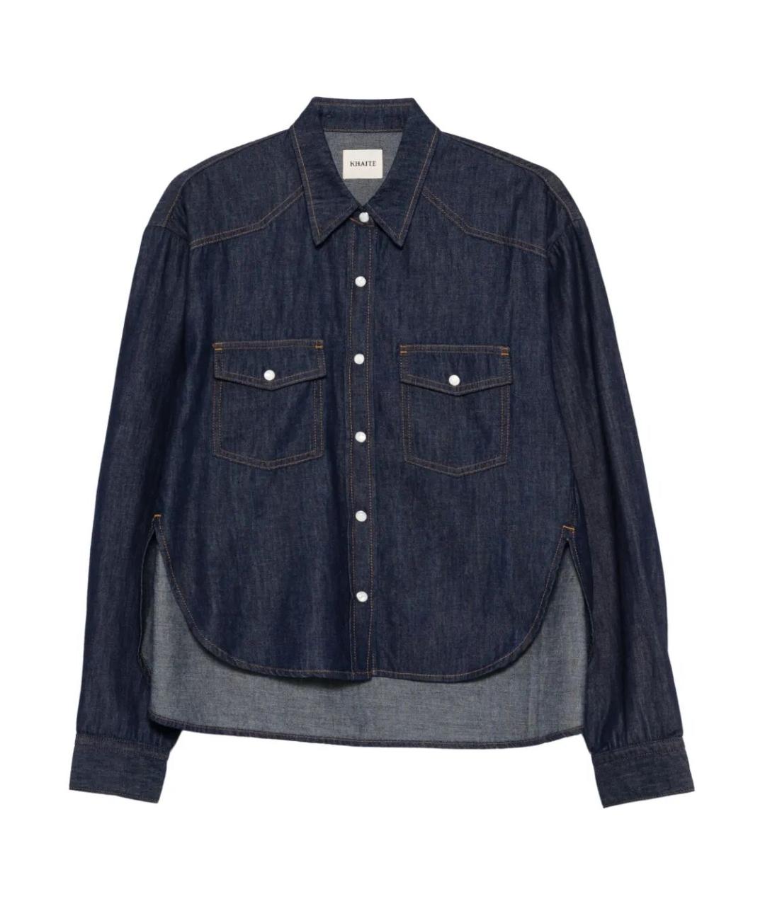 KHAITE Синяя хлопковая рубашка, фото 1