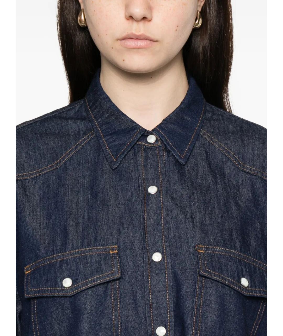 KHAITE Синяя хлопковая рубашка, фото 5