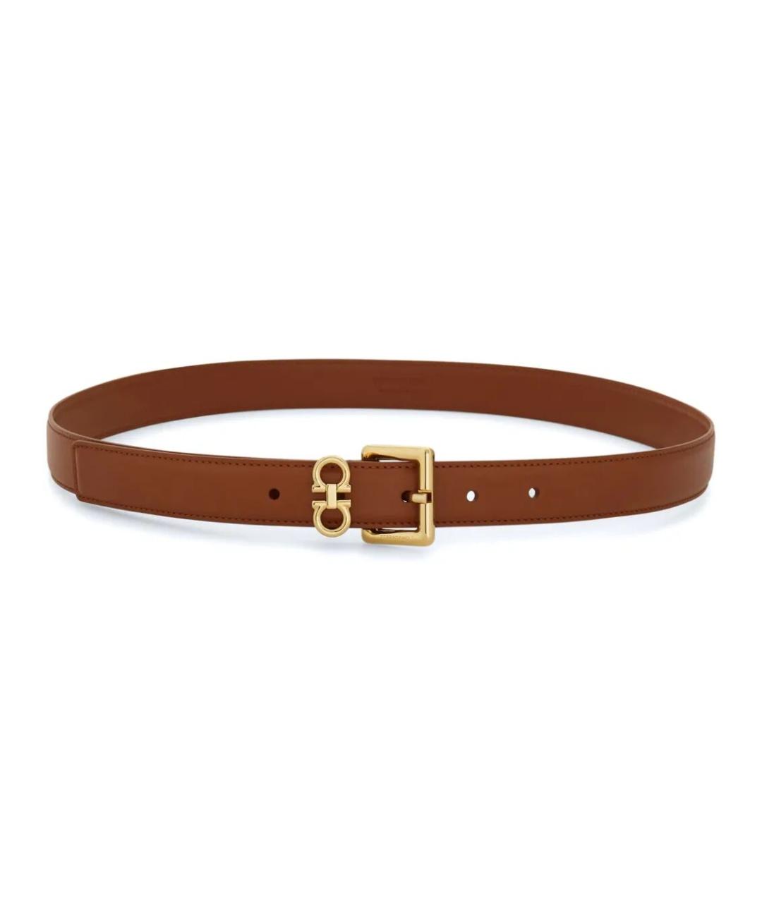 FERRAGAMO Коричневый кожаный ремень, фото 1