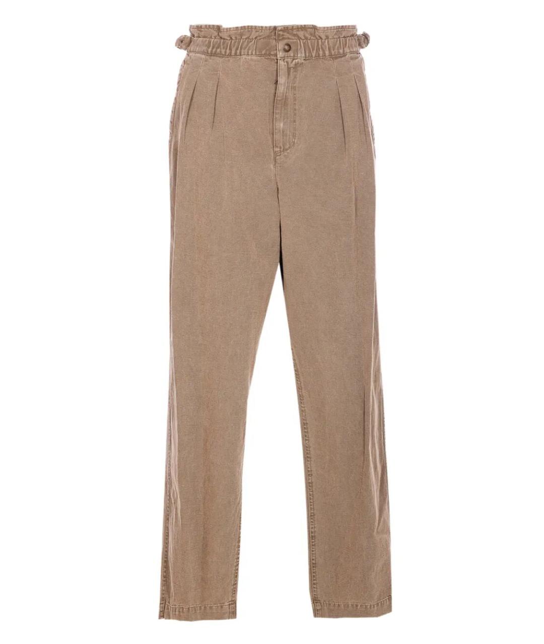 ISABEL MARANT Коричневые хлопковые прямые брюки, фото 1