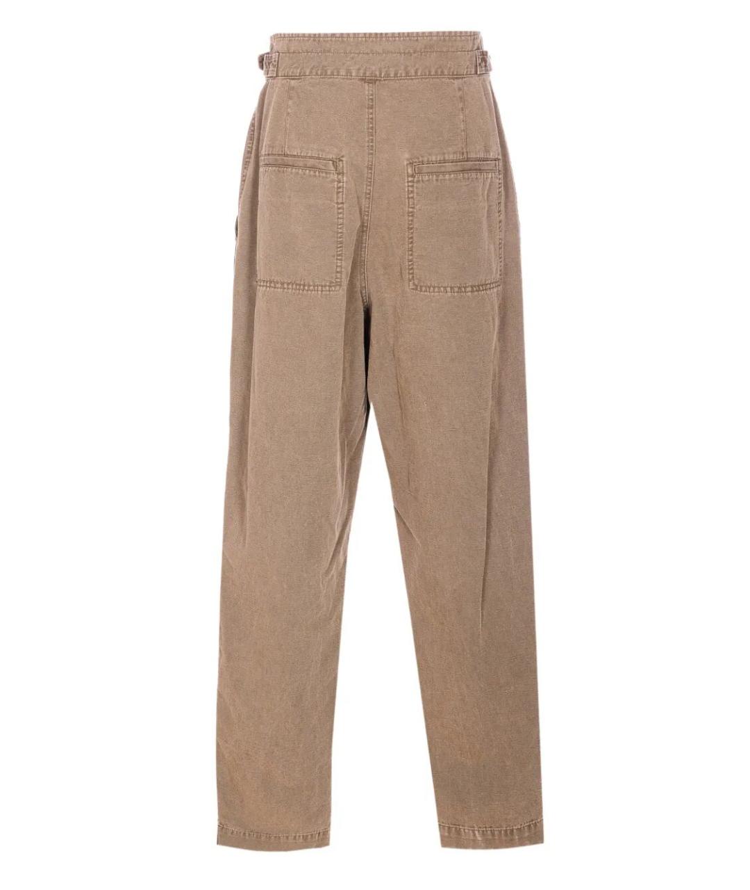 ISABEL MARANT Коричневые хлопковые прямые брюки, фото 2
