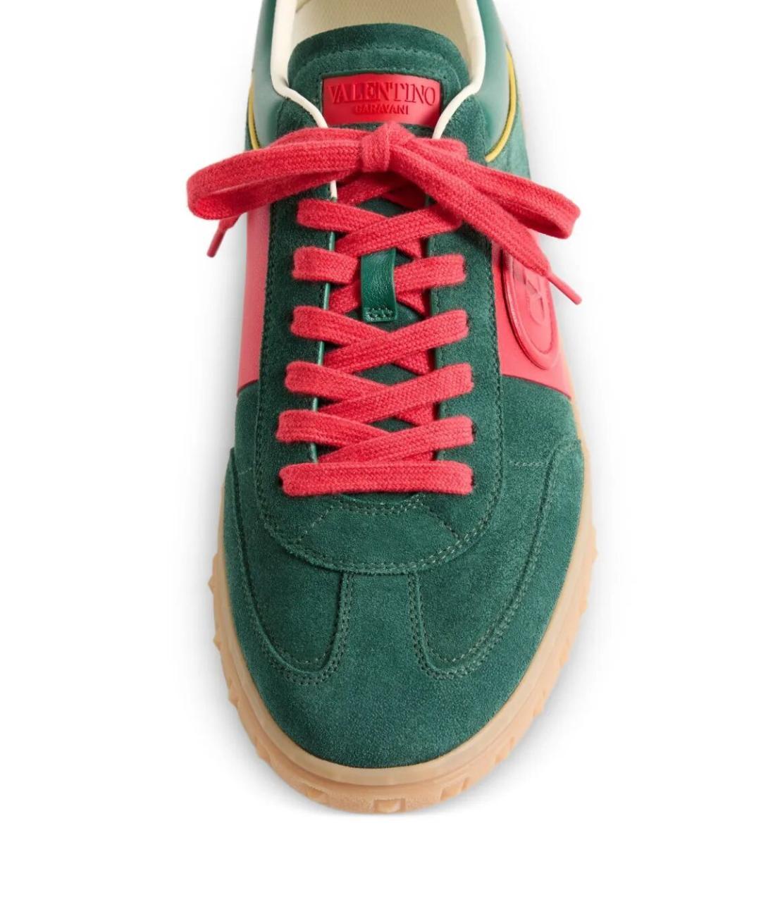VALENTINO Зеленые замшевые низкие кроссовки / кеды, фото 4