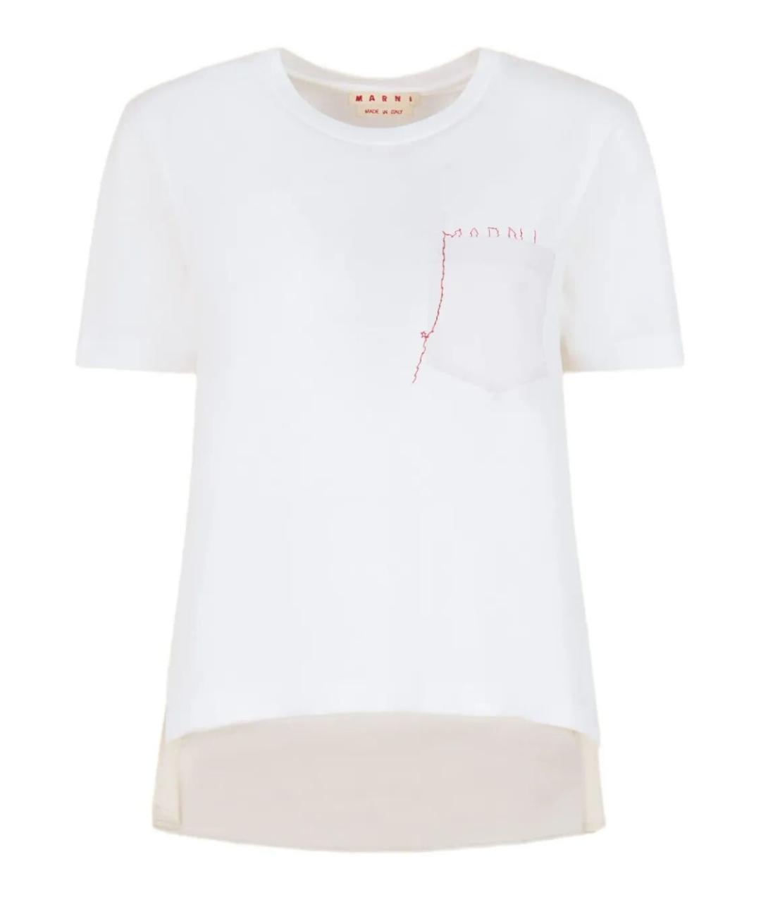 MARNI Белая хлопковая футболка, фото 1