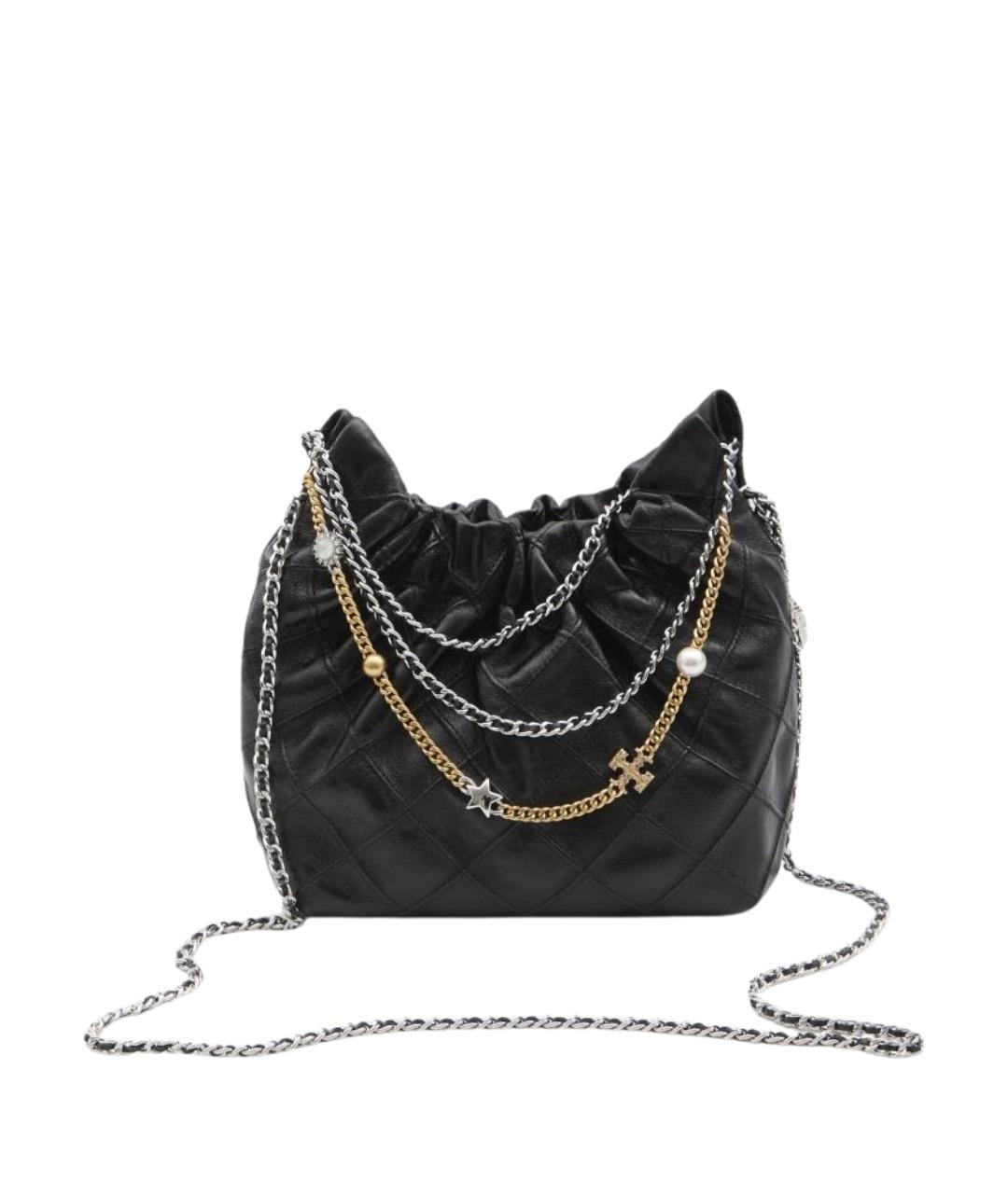 TORY BURCH Черная кожаная сумка через плечо, фото 1