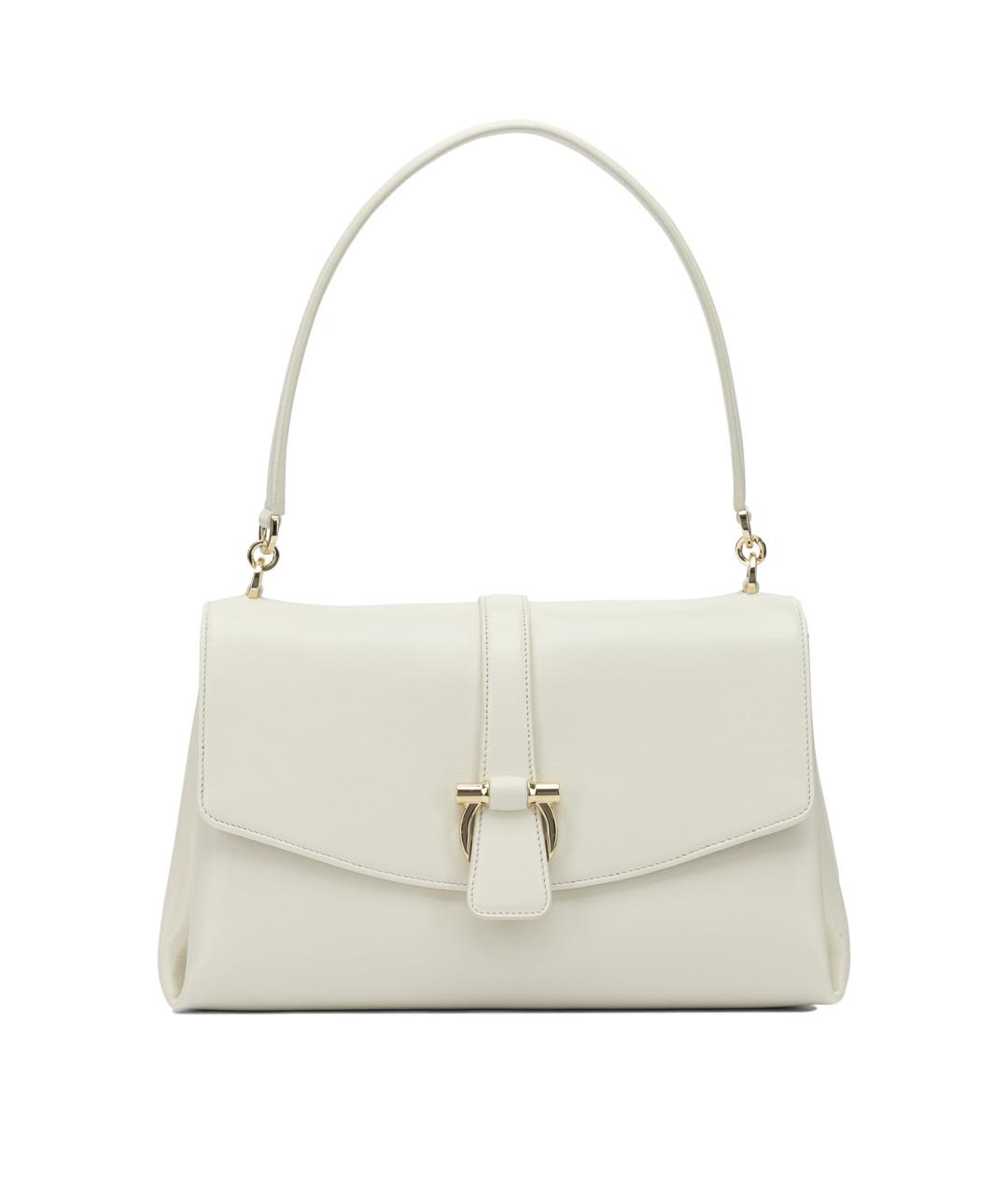 FERRAGAMO Белая кожаная сумка через плечо, фото 1