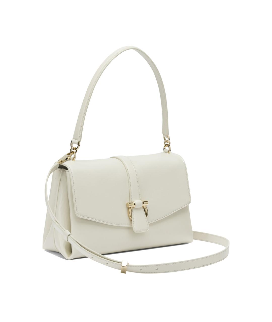 FERRAGAMO Белая кожаная сумка через плечо, фото 2