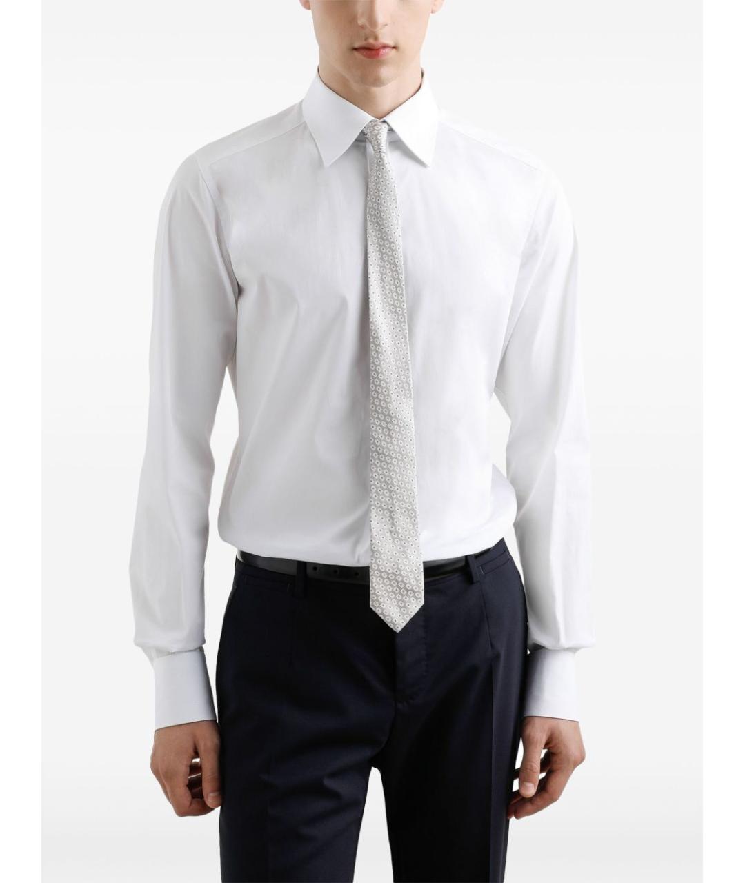 DOLCE&GABBANA Серый шелковый галстук, фото 2