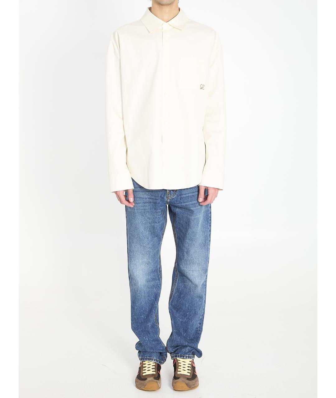 LOEWE Бежевая хлопковая кэжуал рубашка, фото 5