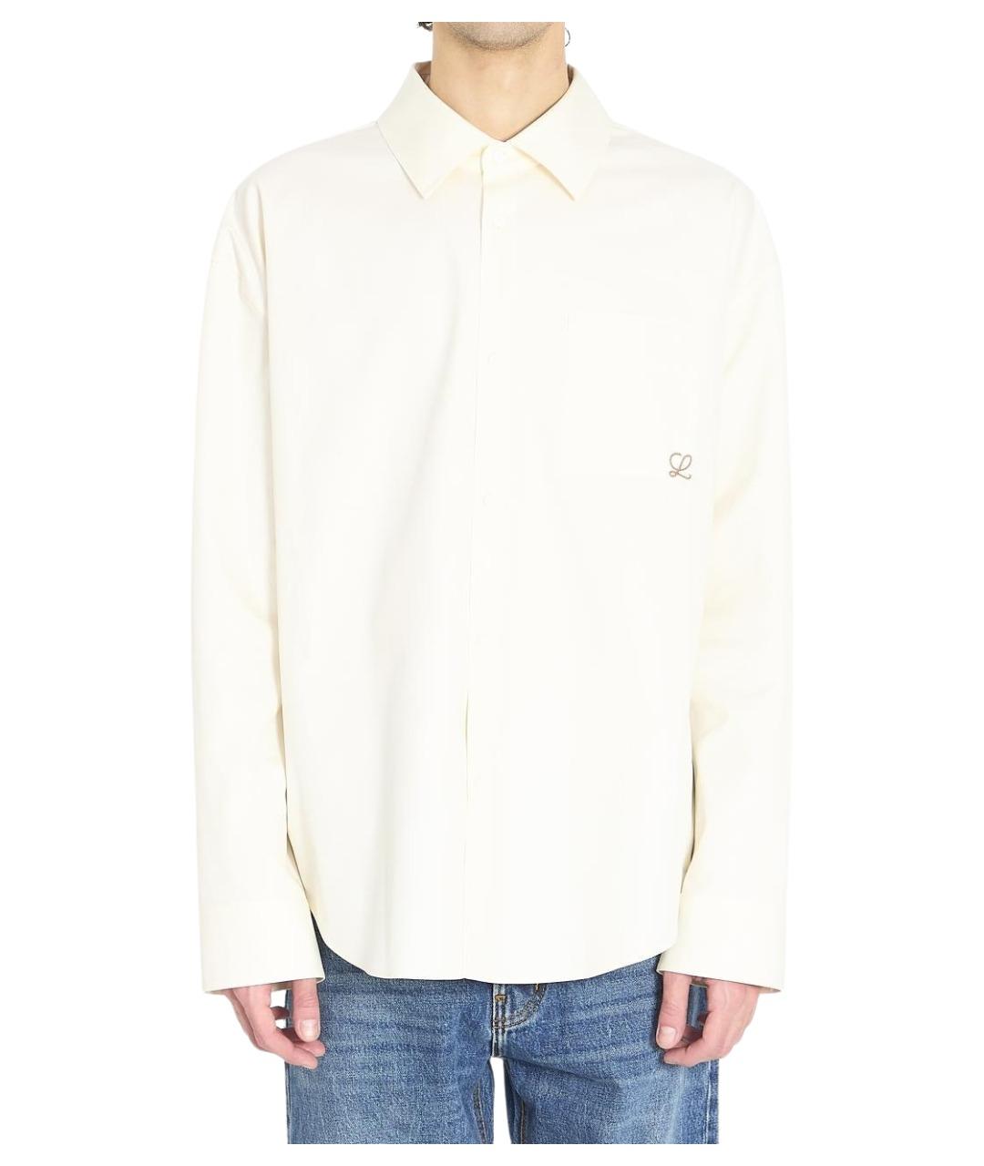 LOEWE Бежевая хлопковая кэжуал рубашка, фото 1