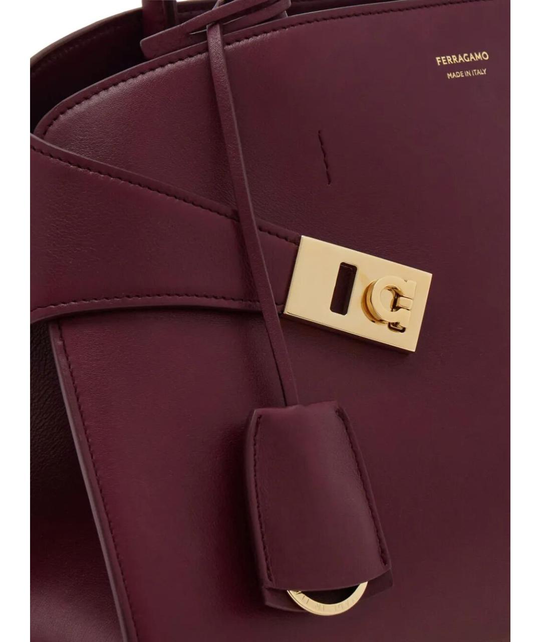 FERRAGAMO Красная кожаная сумка с короткими ручками, фото 3