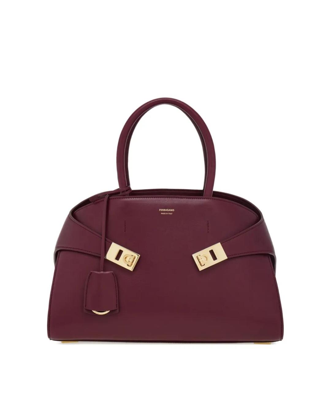 FERRAGAMO Красная кожаная сумка с короткими ручками, фото 1