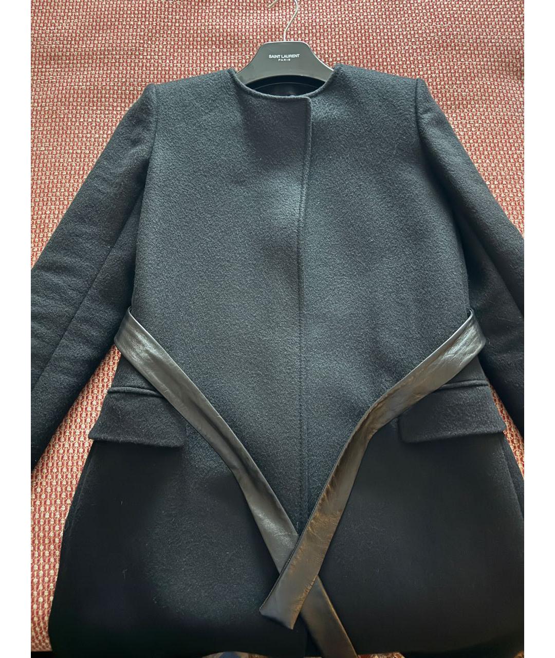 SAINT LAURENT Черное кашемировое пальто, фото 3