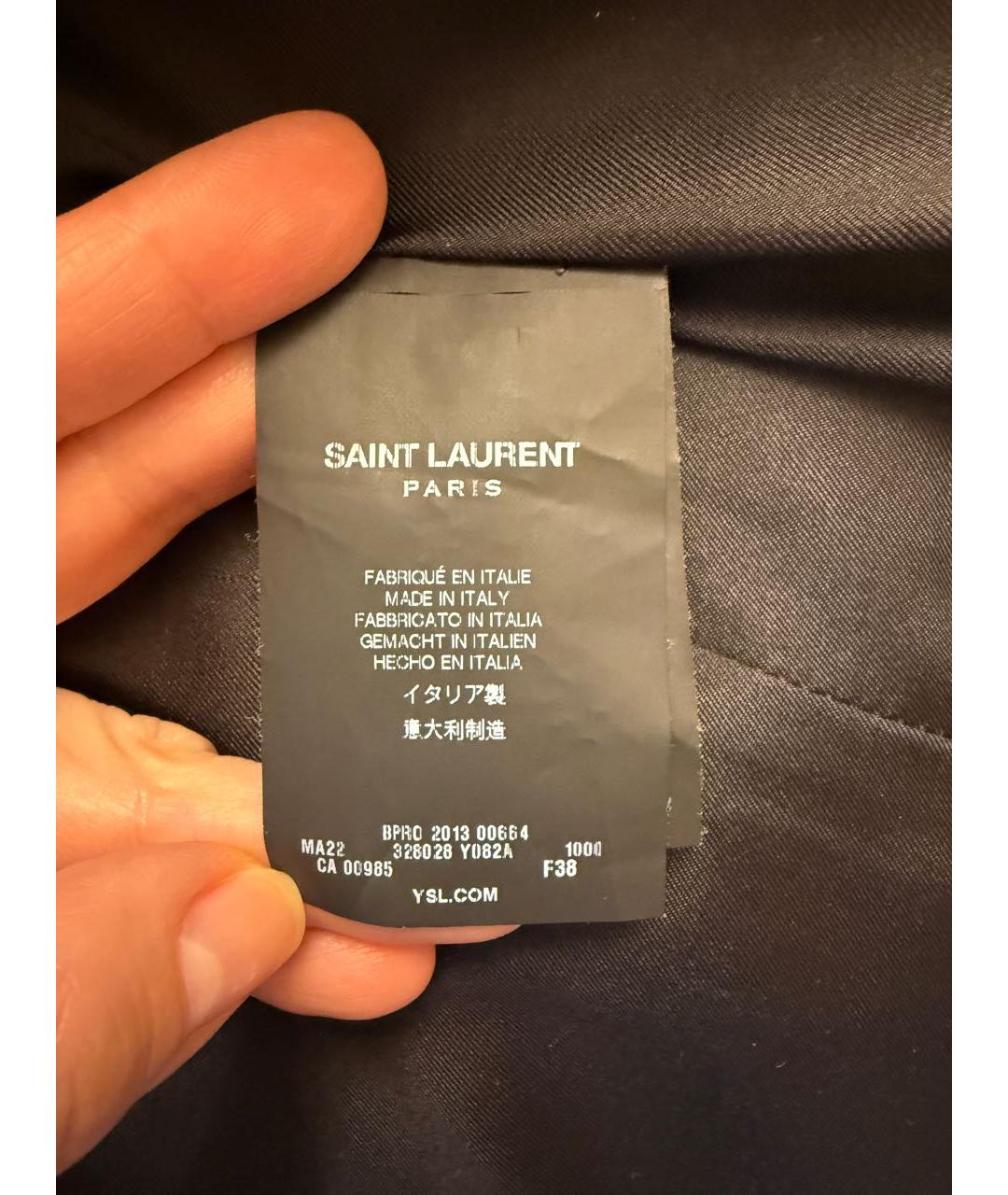 SAINT LAURENT Черное кашемировое пальто, фото 4