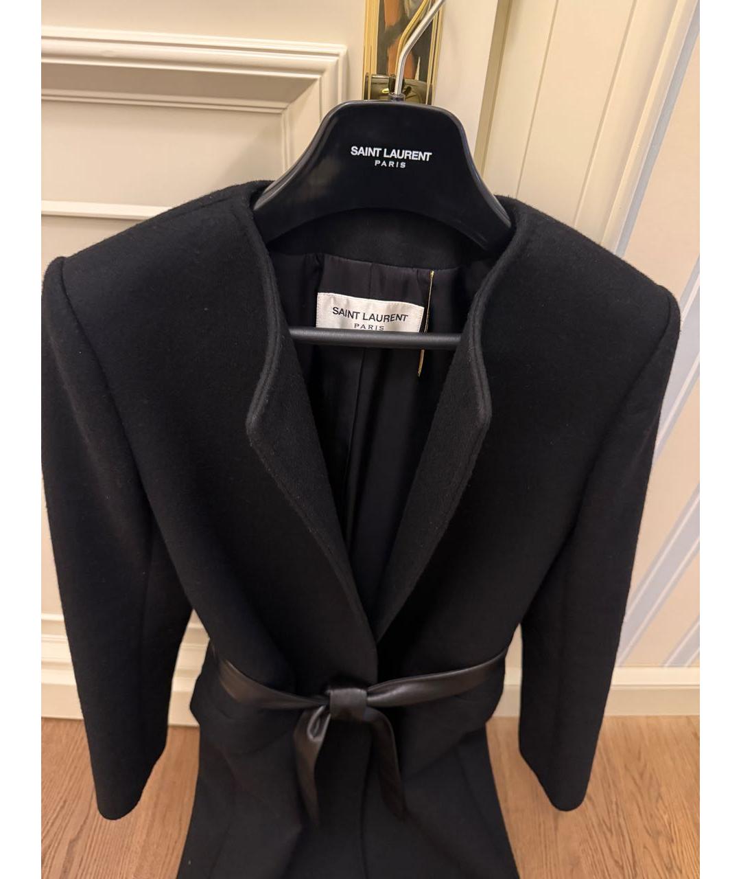 SAINT LAURENT Черное кашемировое пальто, фото 2
