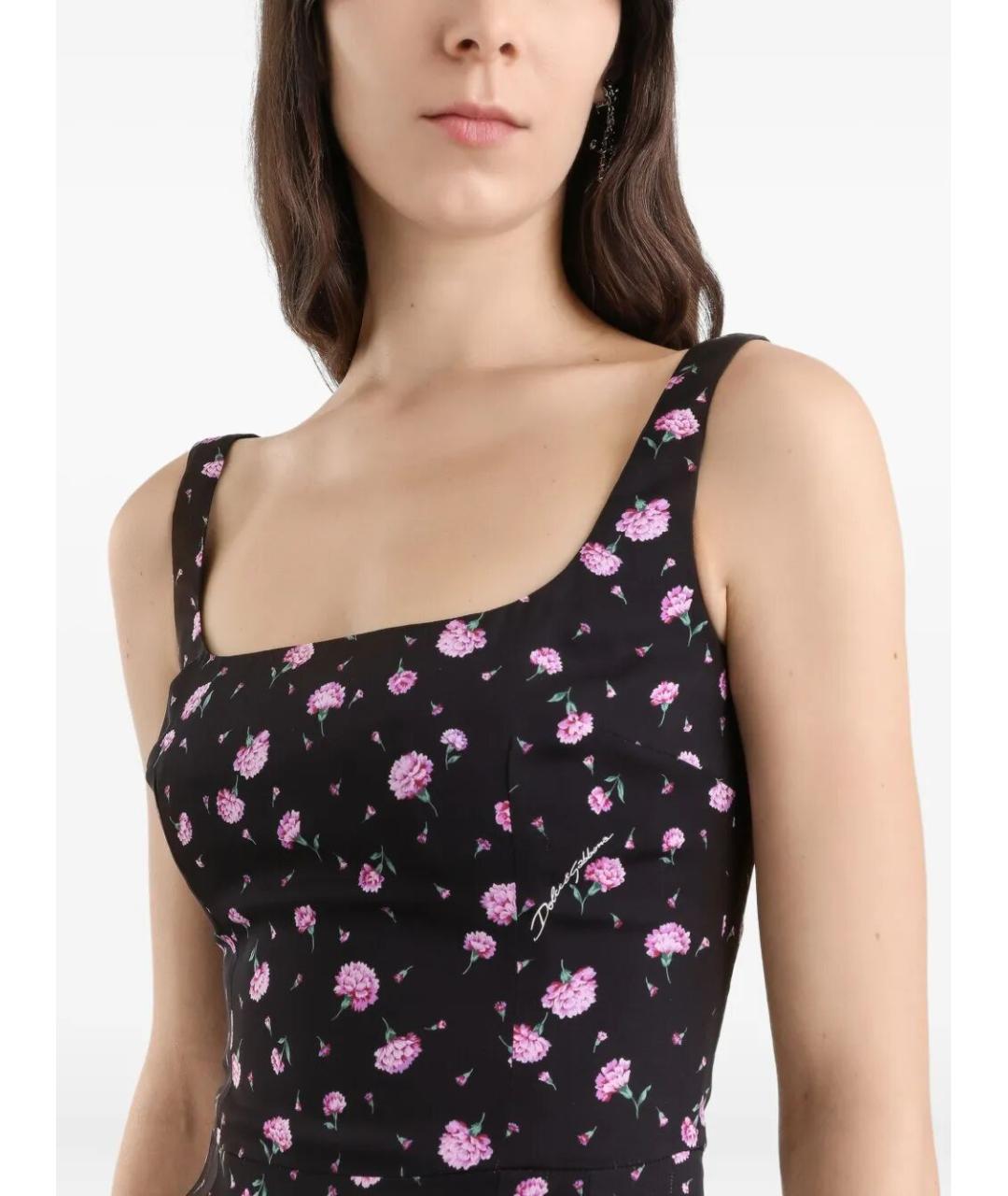 DOLCE&GABBANA Черное шелковое повседневное платье, фото 5