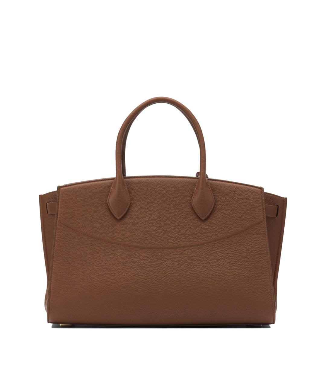 FERRAGAMO Коричневая кожаная сумка с короткими ручками, фото 3