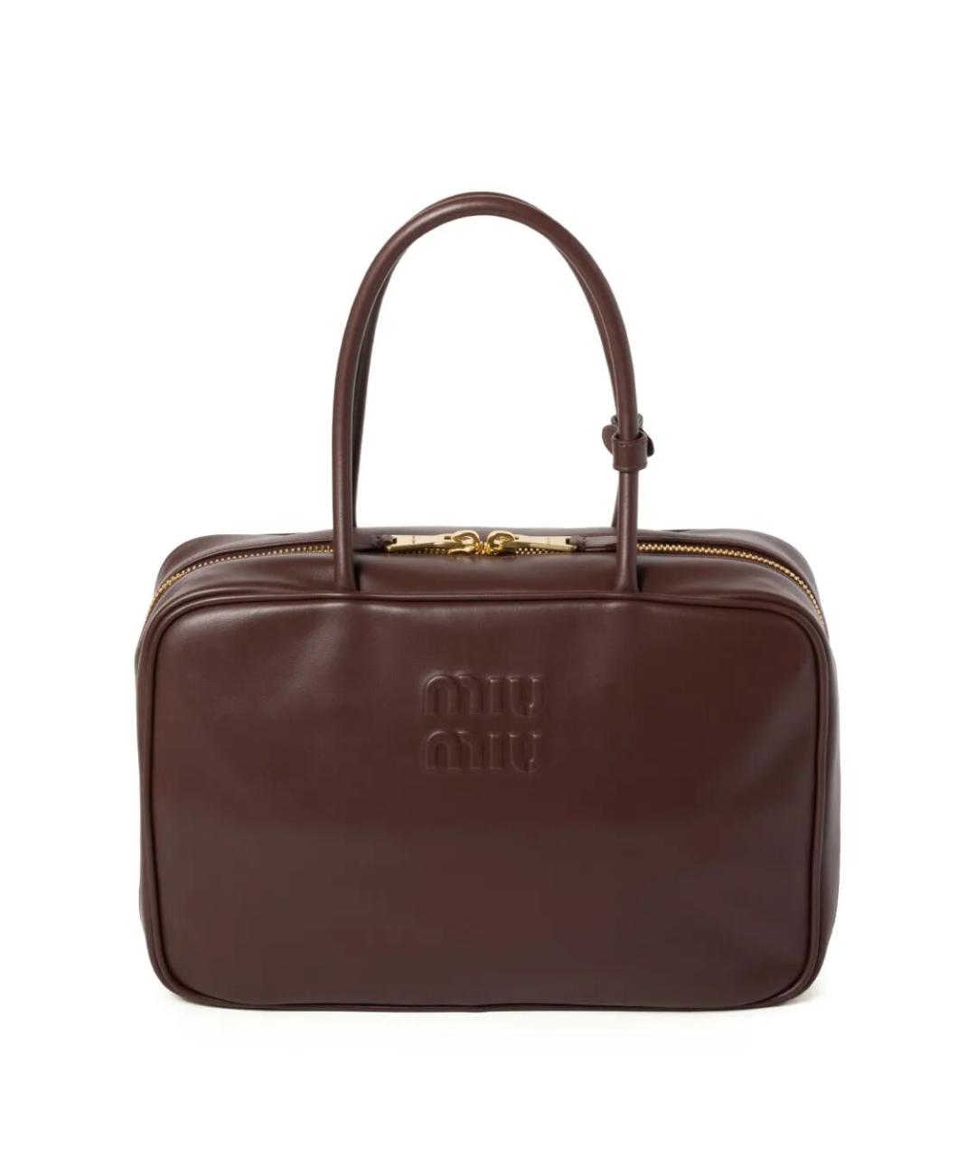 MIU MIU Коричневая кожаная сумка тоут, фото 1