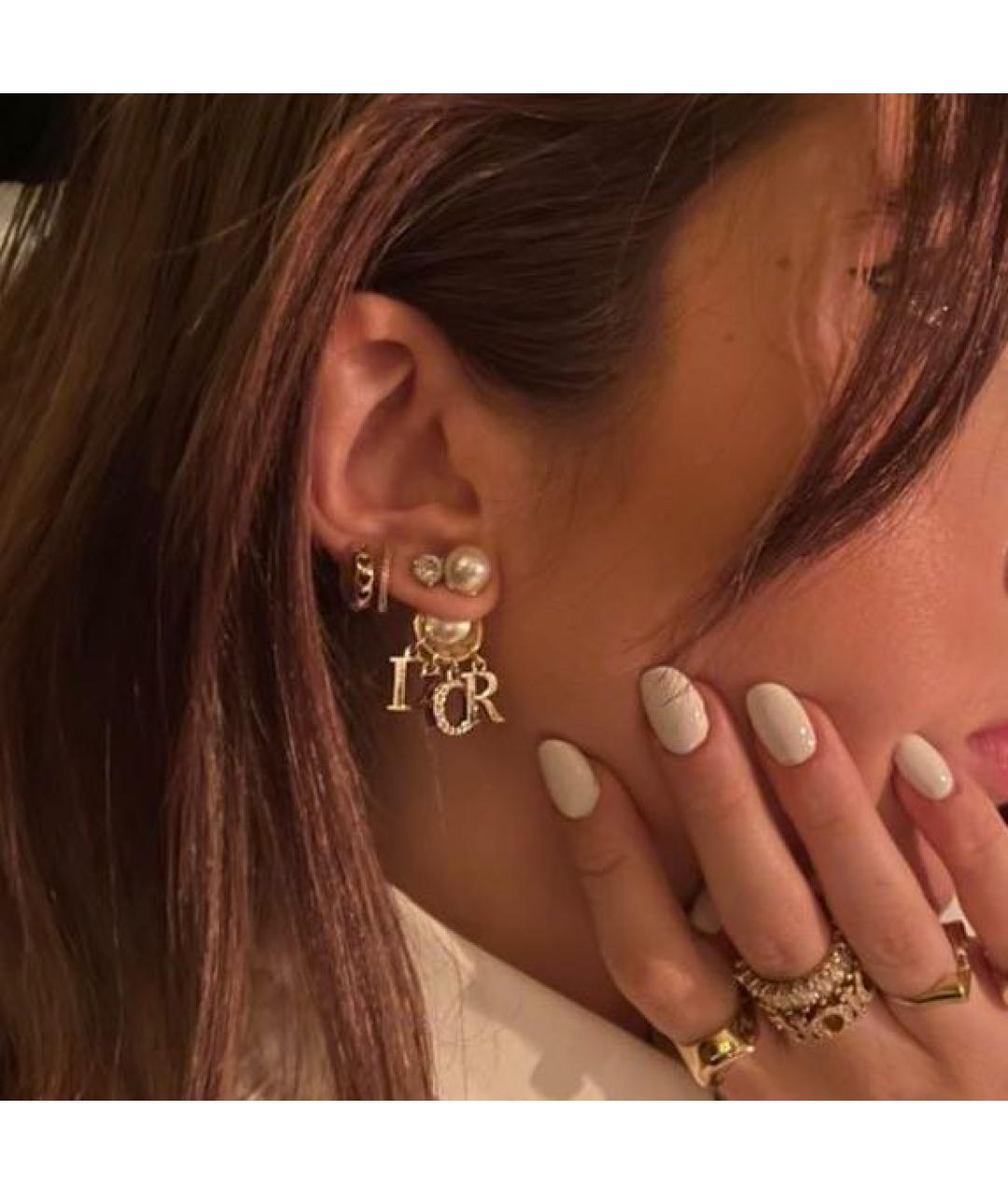 CHRISTIAN DIOR Золотые металлические серьги, фото 6