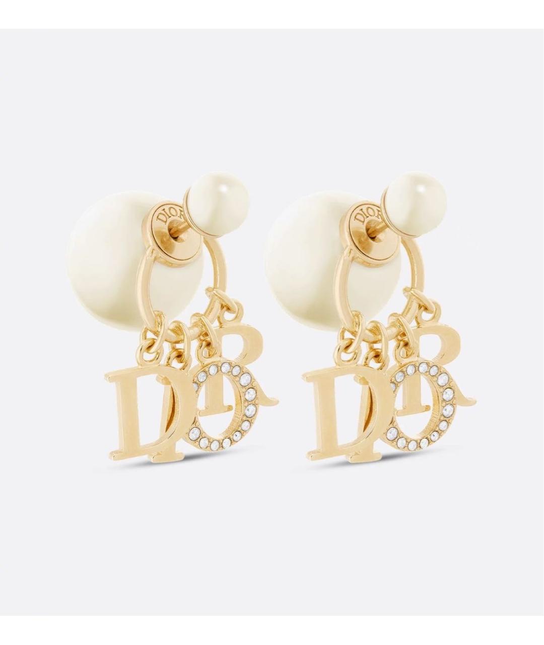 CHRISTIAN DIOR Золотые металлические серьги, фото 8