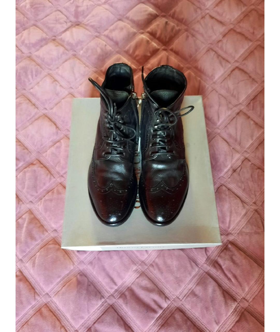 OFFICINE CREATIVE Черные кожаные ботинки, фото 4