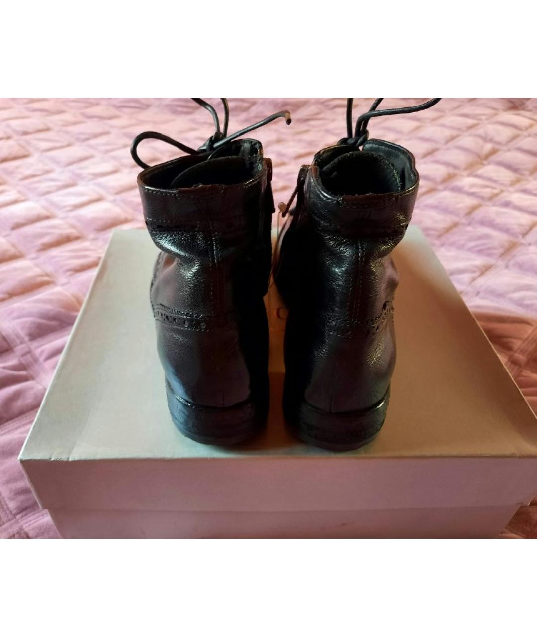 OFFICINE CREATIVE Черные кожаные ботинки, фото 5