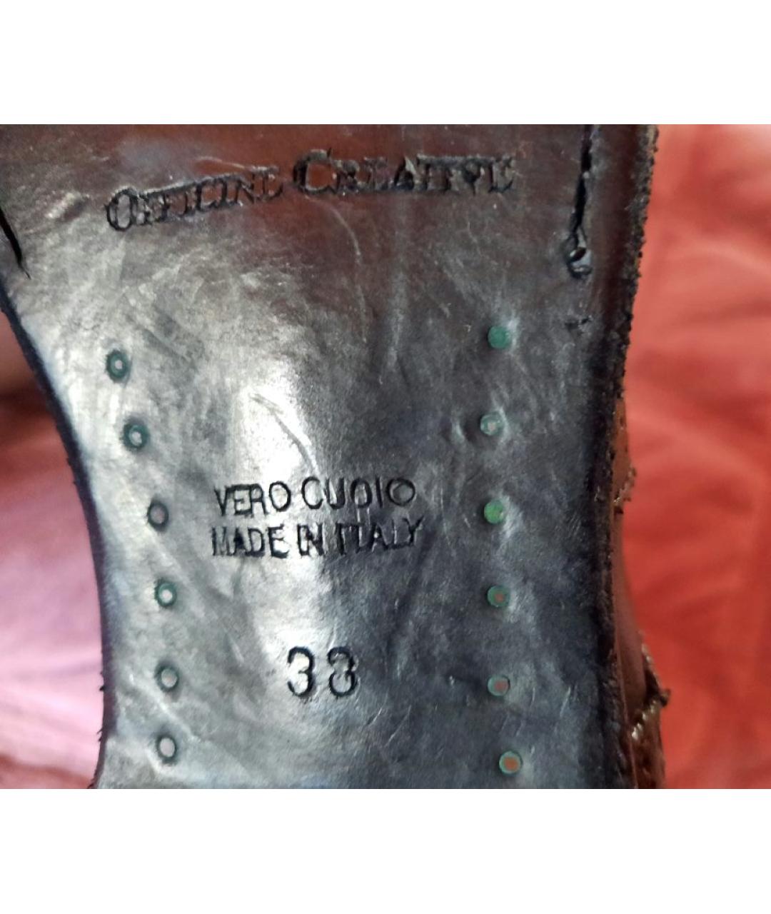 OFFICINE CREATIVE Черные кожаные ботинки, фото 7