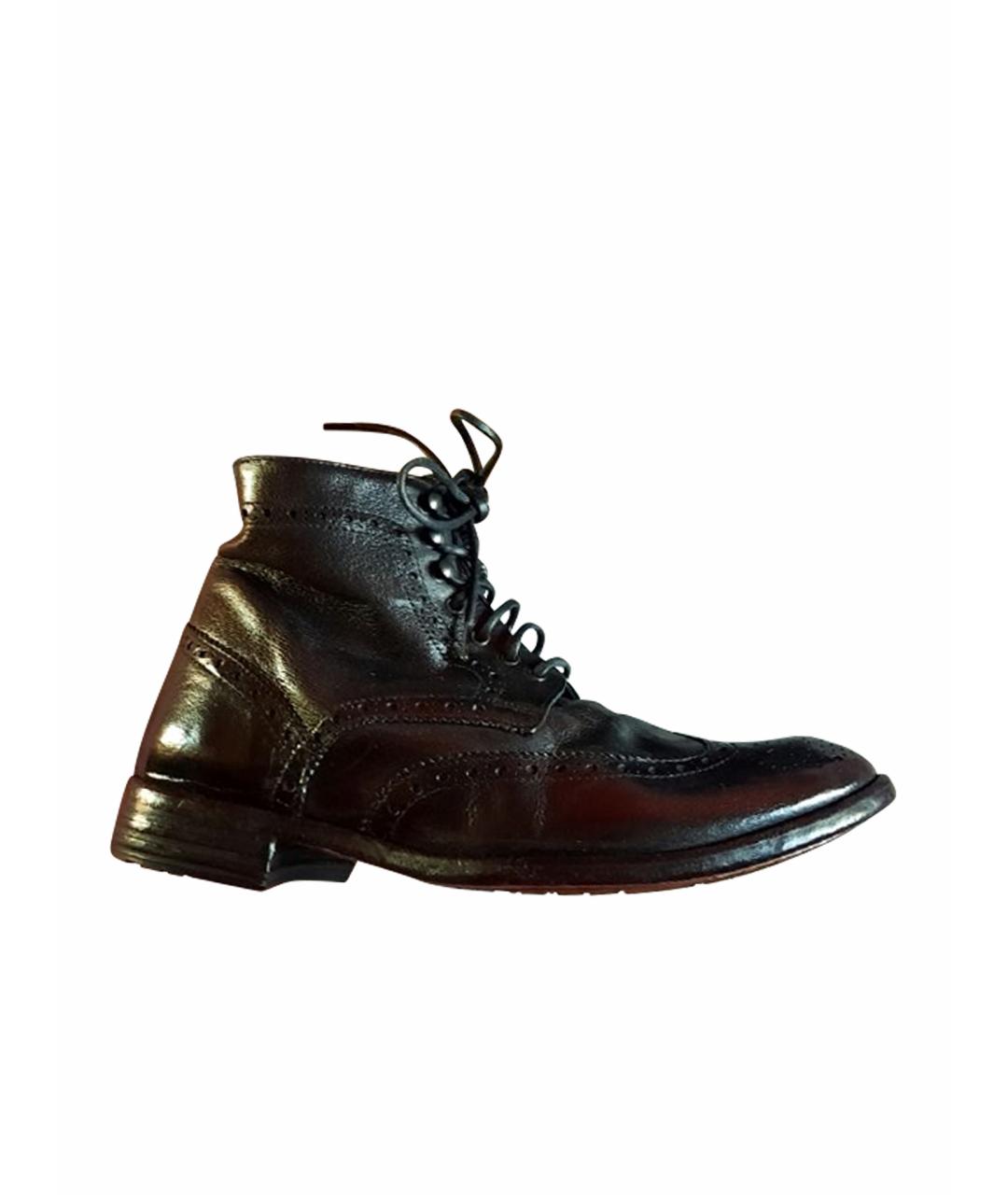 OFFICINE CREATIVE Черные кожаные ботинки, фото 11