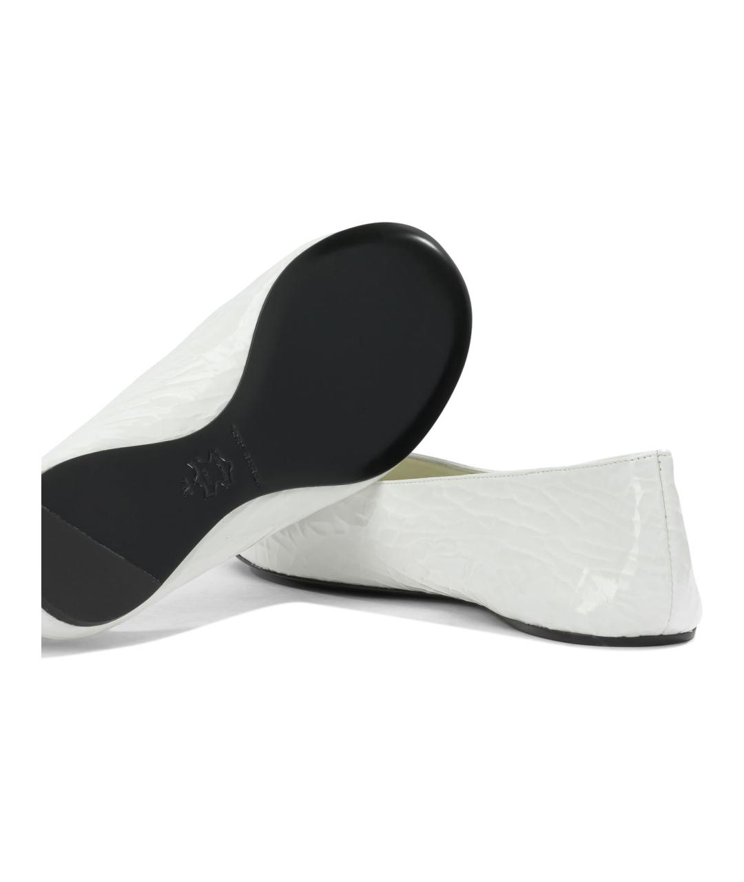 TORY BURCH Белые кожаные балетки, фото 5