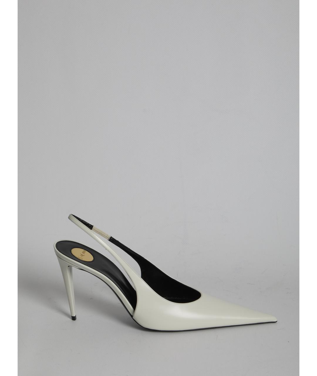 SAINT LAURENT Белые кожаные туфли, фото 6