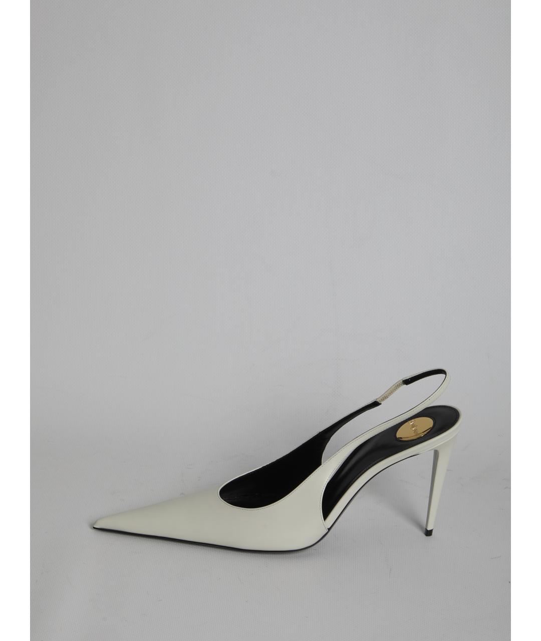 SAINT LAURENT Белые кожаные туфли, фото 4