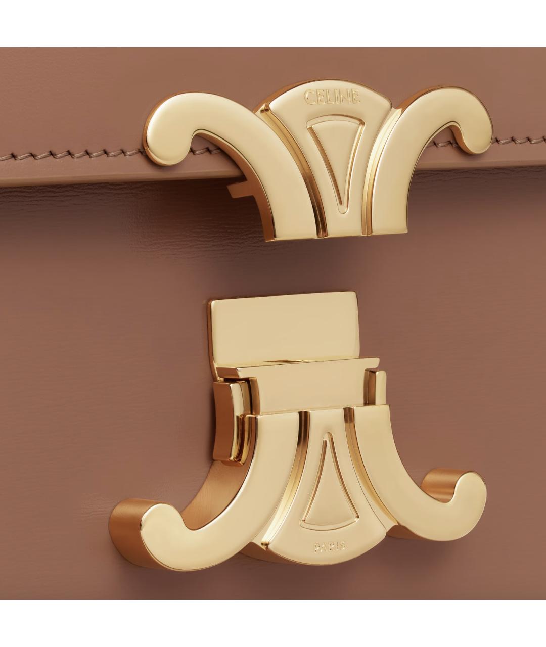 CELINE Бежевая кожаная сумка через плечо, фото 5
