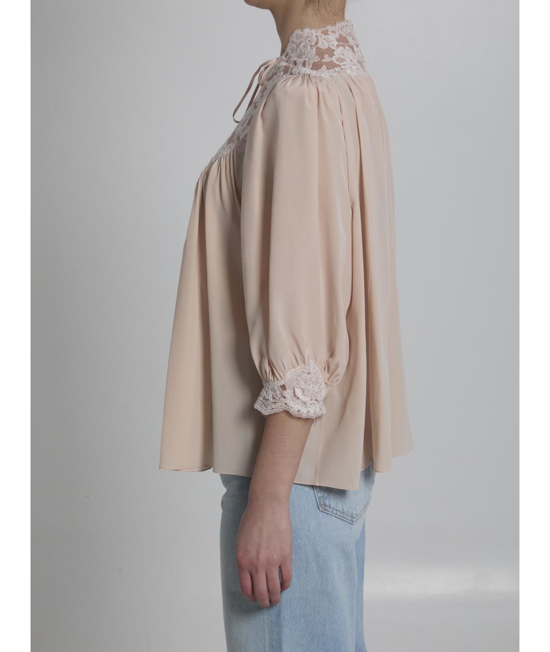 CHLOE Розовая шелковая блузы, фото 3
