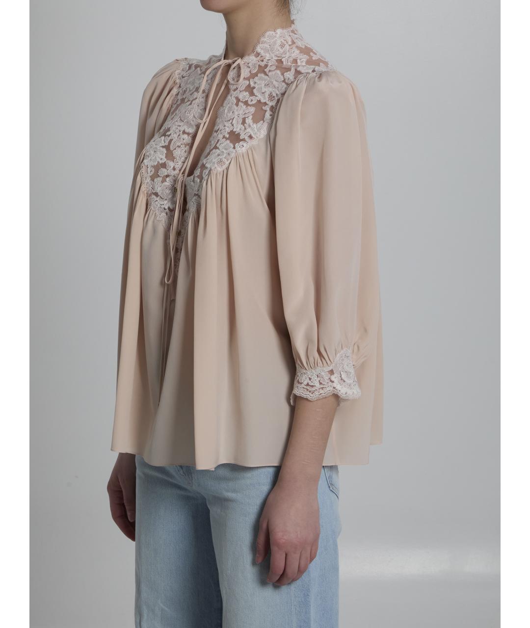 CHLOE Розовая шелковая блузы, фото 2