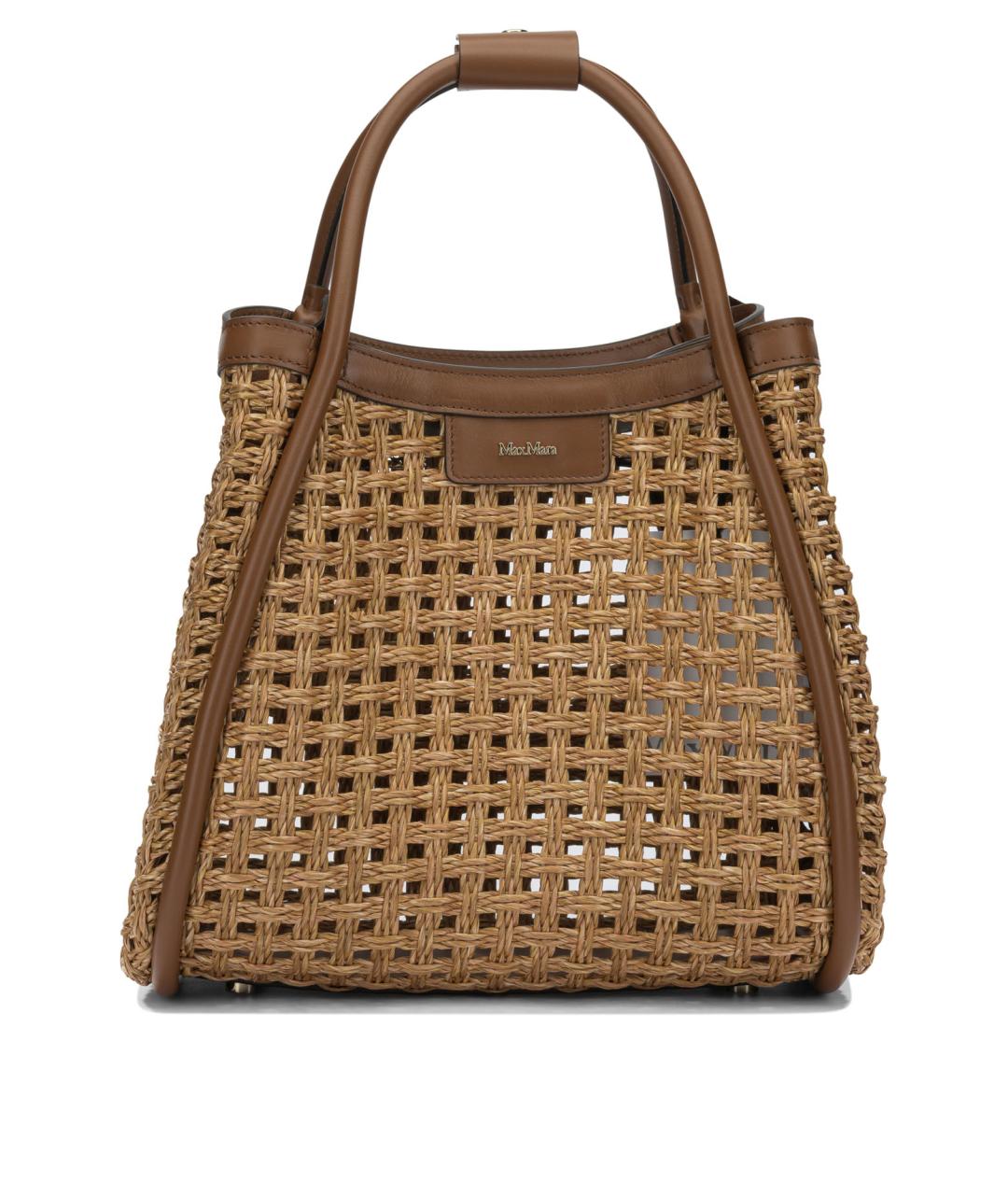 MAX MARA Бежевая синтетическая сумка с короткими ручками, фото 1