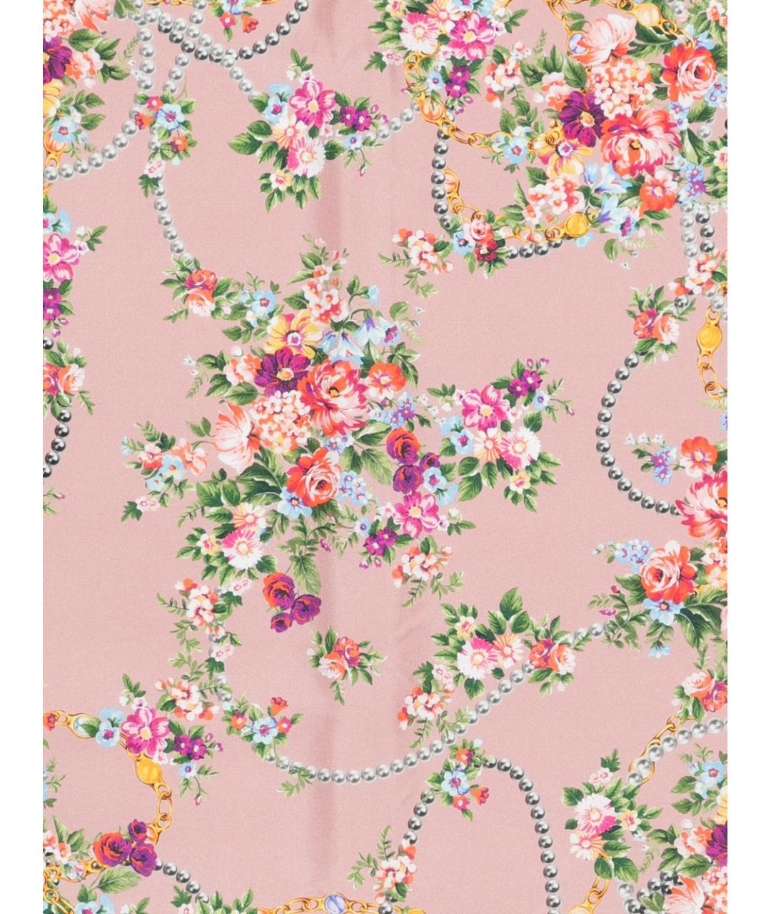 DOLCE&GABBANA Розовый шелковый шарф, фото 1