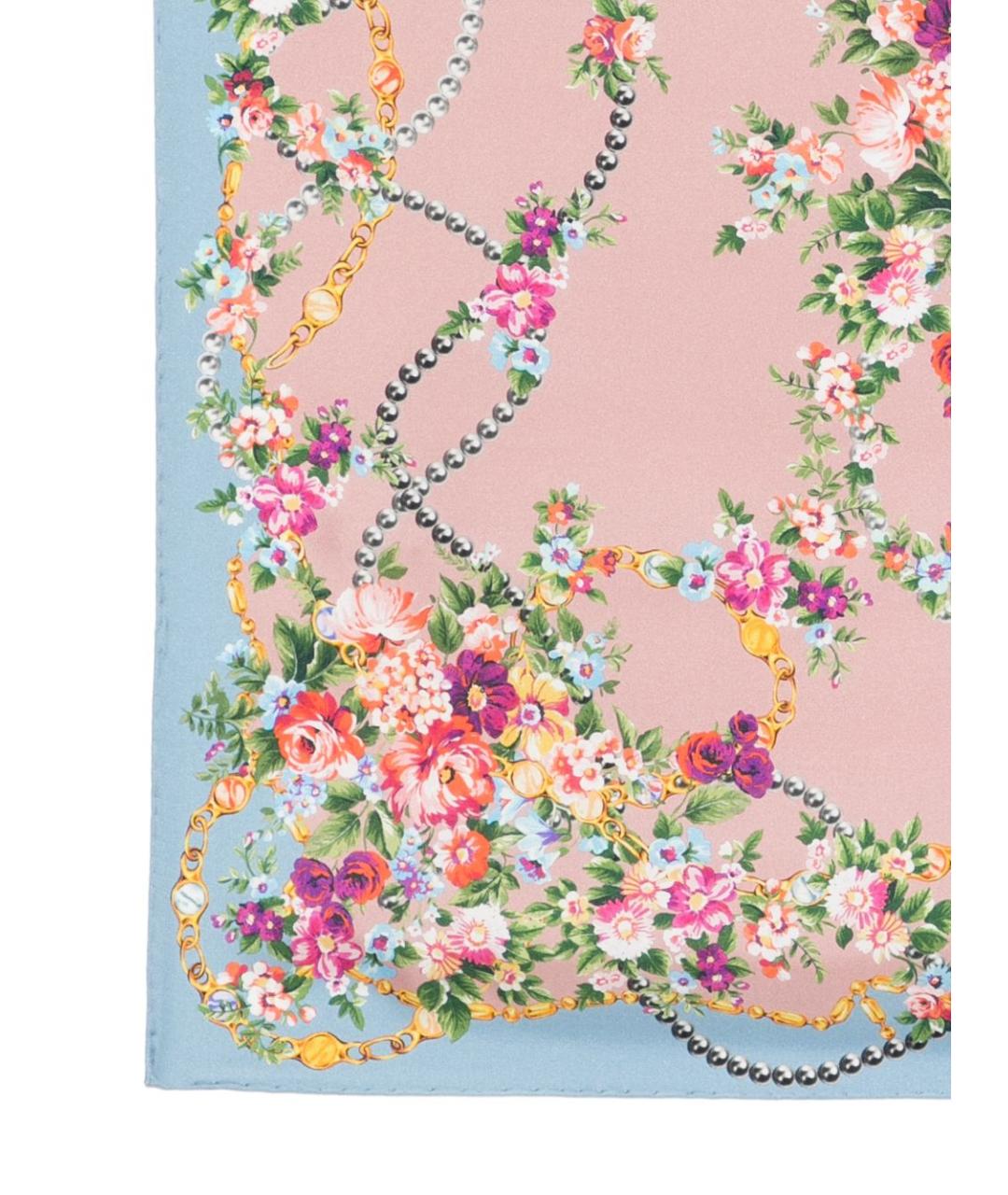 DOLCE&GABBANA Розовый шелковый шарф, фото 3