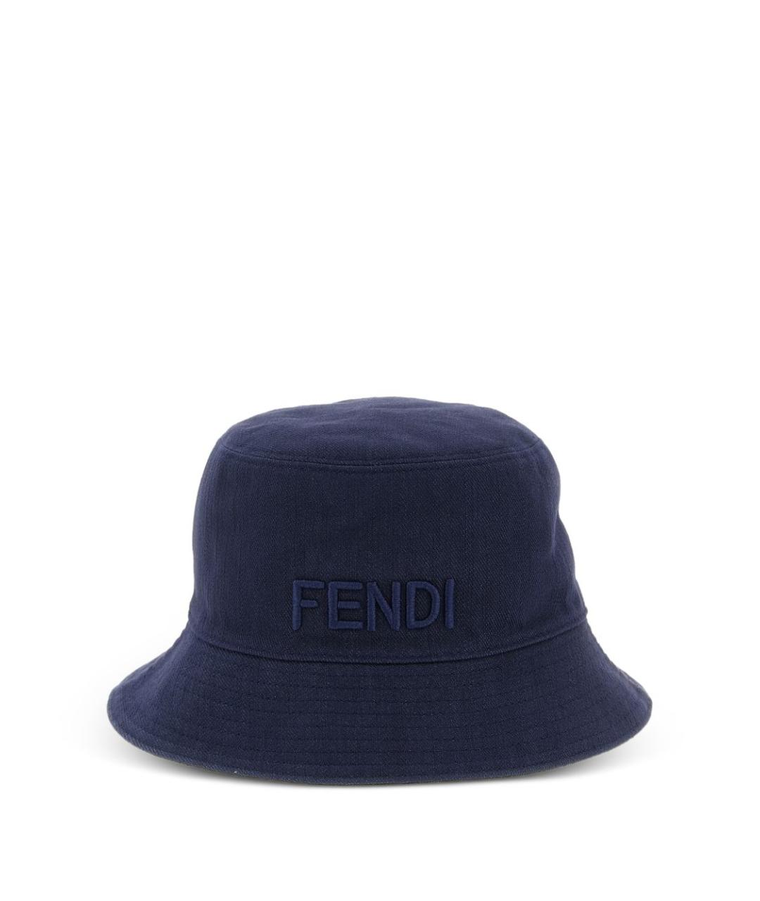 FENDI Синяя хлопковая панама, фото 3