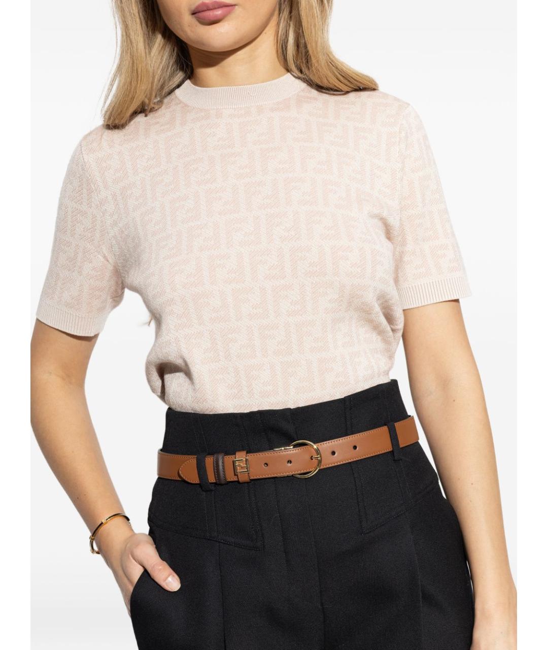 FENDI Коричневый кожаный ремень, фото 2