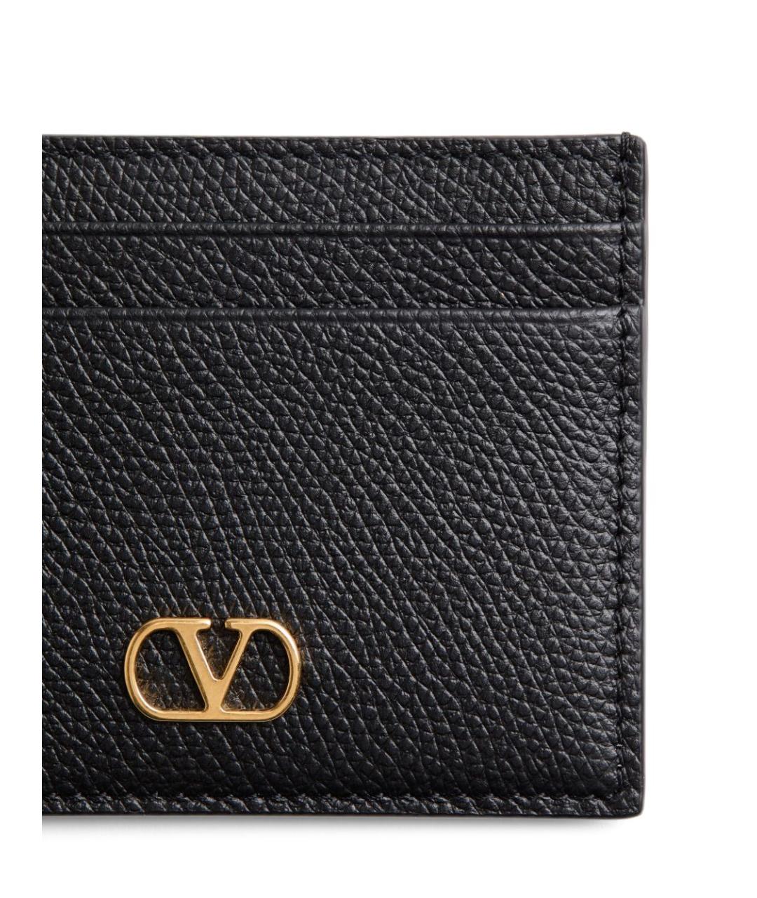 VALENTINO Черный кожаный кардхолдер, фото 4