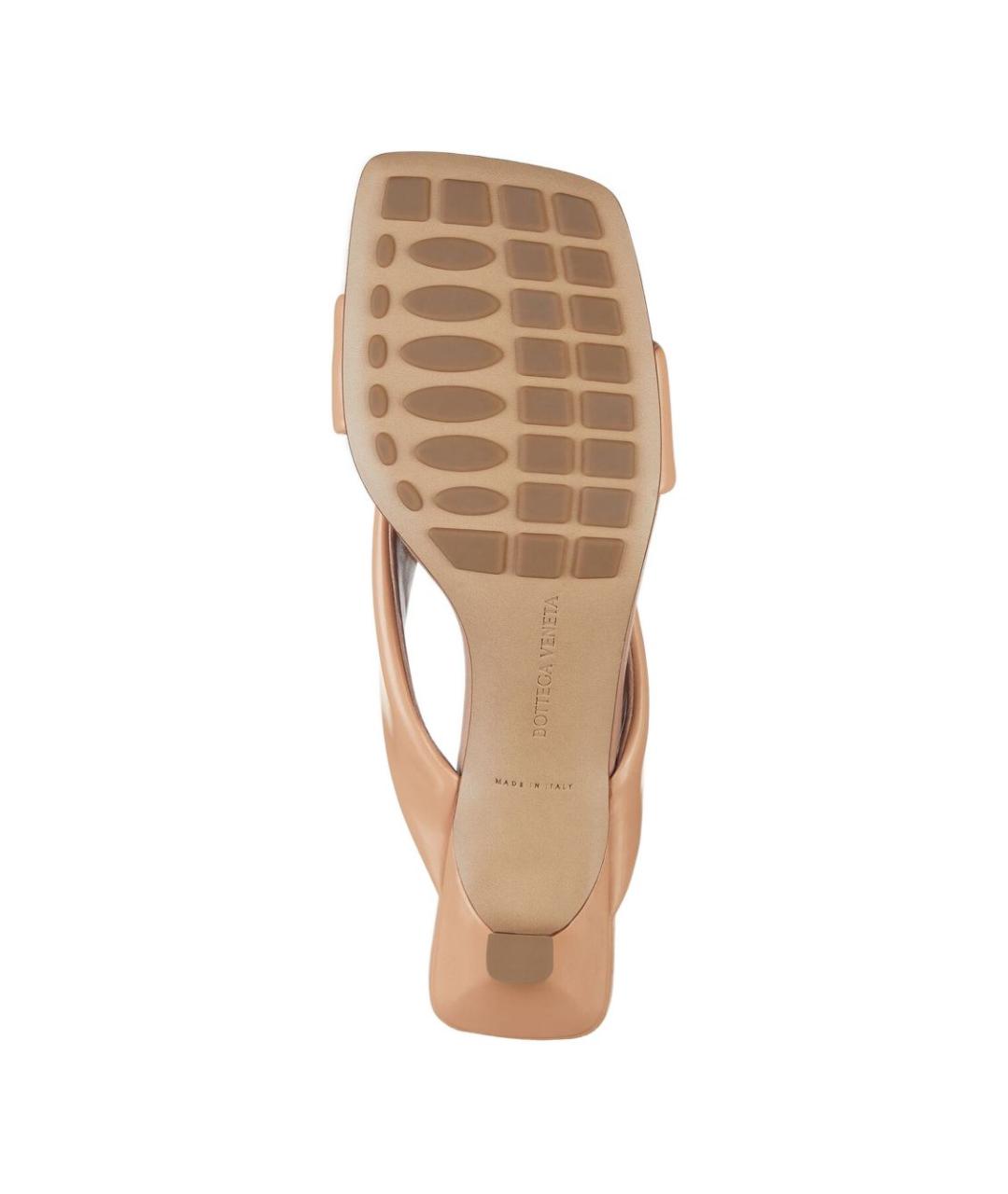 BOTTEGA VENETA Бежевые кожаные мюли, фото 3