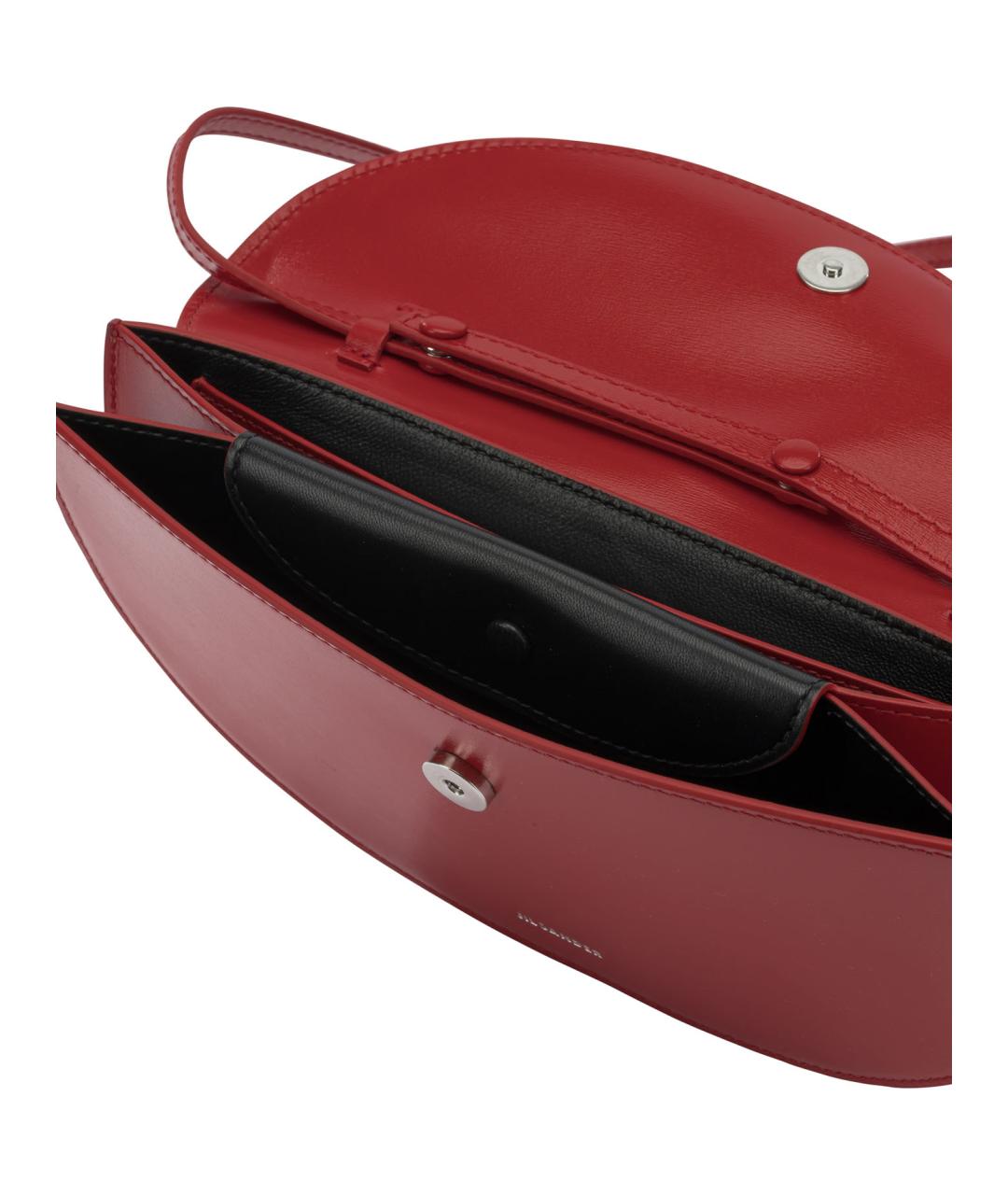 JIL SANDER Красная кожаная сумка через плечо, фото 5