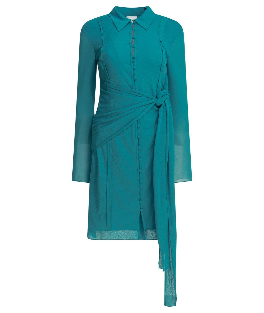 GANNI Голубое полиэстеровое повседневное платье, фото 1