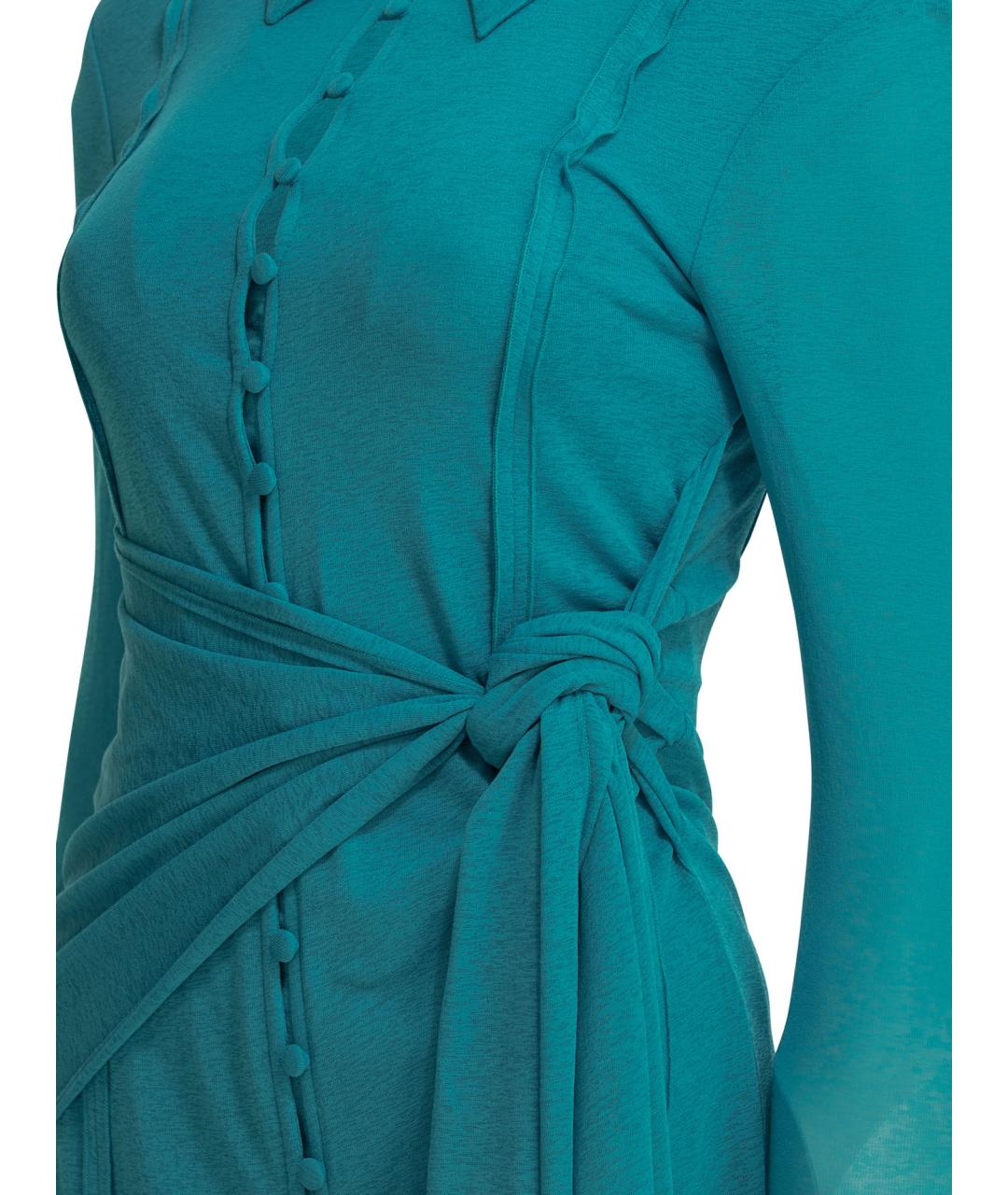 GANNI Голубое полиэстеровое повседневное платье, фото 4