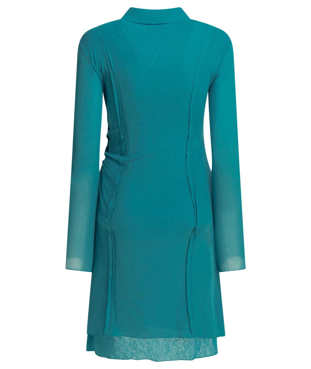 GANNI Голубое полиэстеровое повседневное платье, фото 2